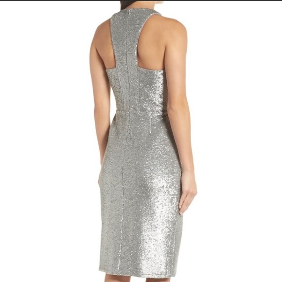 Harlyn Sequins Cocktail Silver Gray Dress Size M - Picture 3 of 8